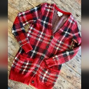 Denim & Supply Ralph Lauren Oversized Plaid Boyfriend Cardigan Sz Small
